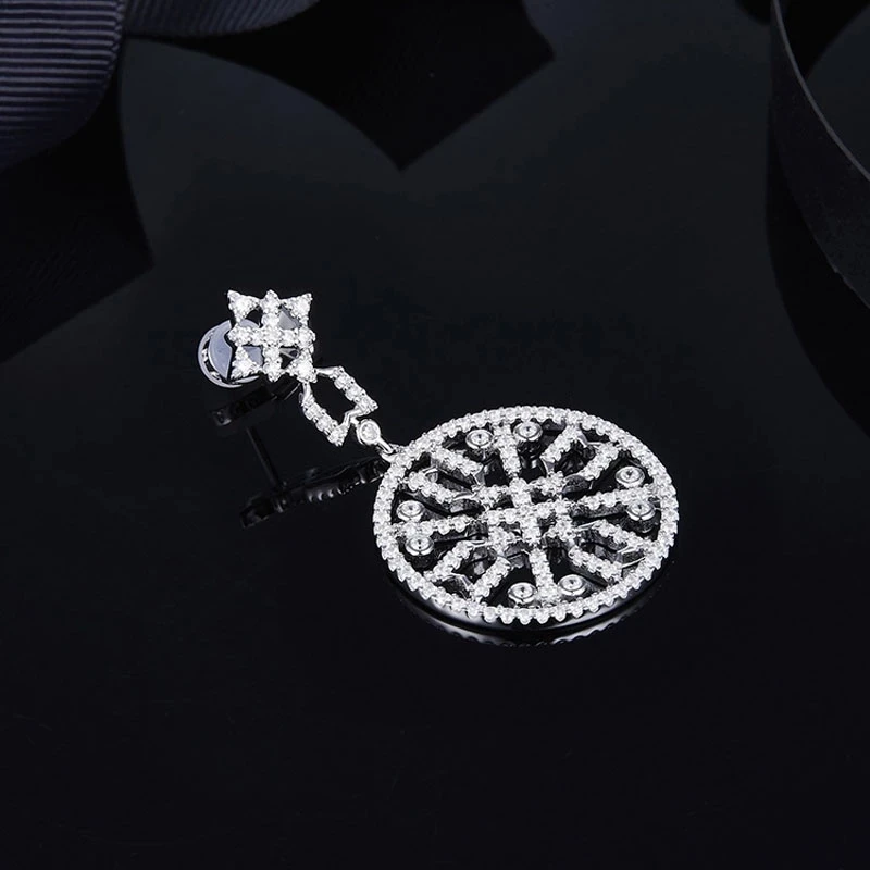 

Роскошные фирменные серьги SOELLE в виде мандалы с фианитами, 1 шт.