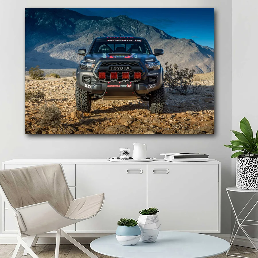 Постеры и принты Toyota Tacoma TRD Pro обои с изображением гоночного грузовика холст