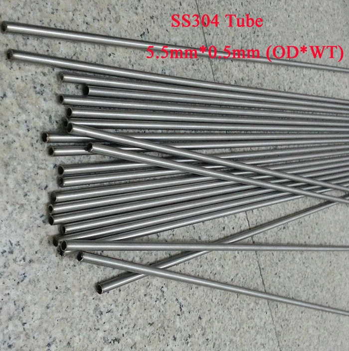 5.5mmx0.5mm (ODxWT) 20 шт* 500 мм длина SS304 труба из нержавеющей стали жесткое состояние маленькая промышленная труба - Цвет: 5.5mmx0.5mm (ODxWT)