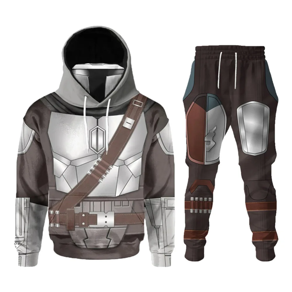

Din Djarin Cosplay Hoodie Pants3D Printed Hooded Sweatshirt Joggers Trousers Men Women Casual Pullover Sweatpants Set