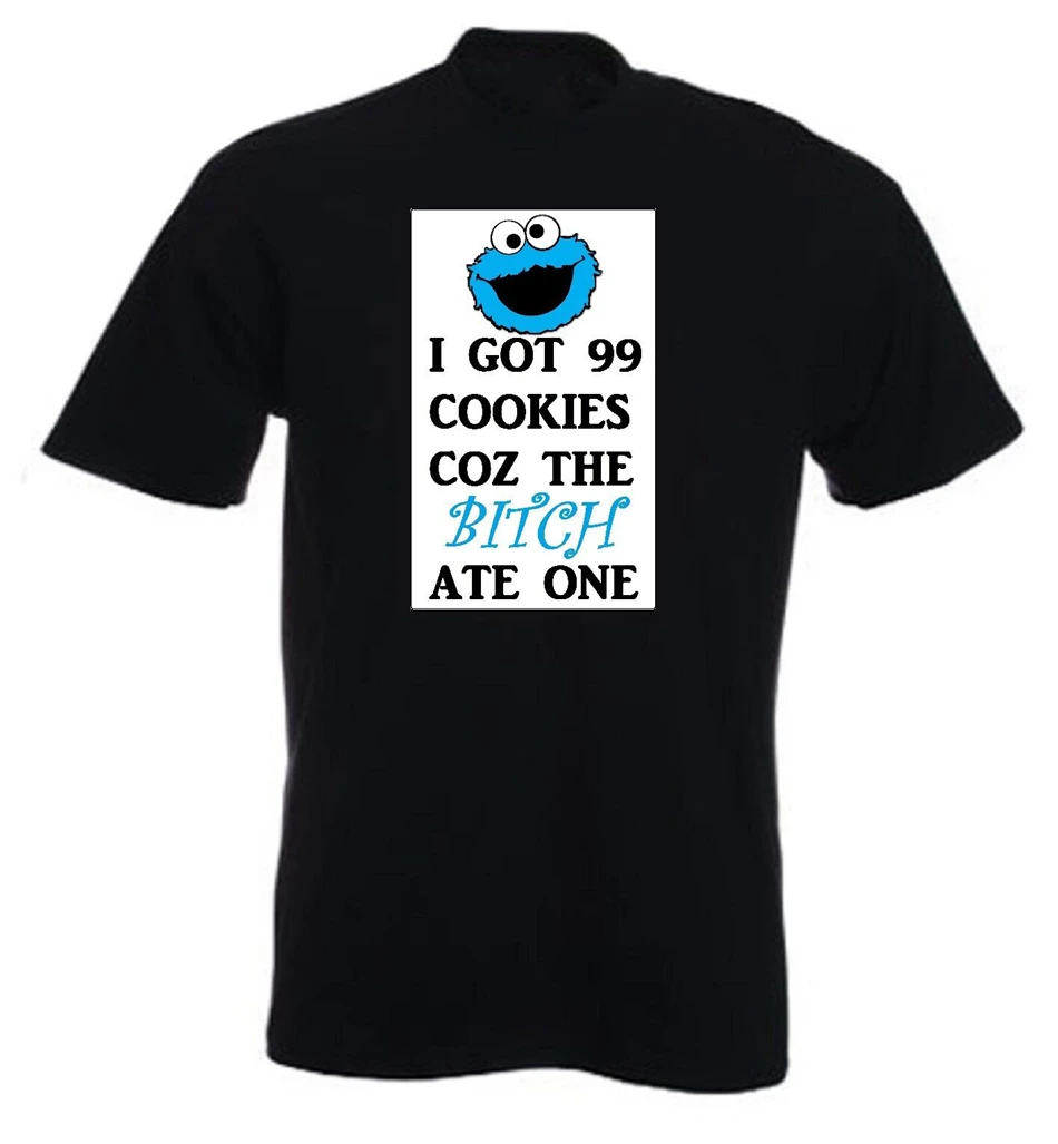 Футболка с надписью Cookie Monster I Got 99 Coz The Bitch Ate One Jat Z Muppets забавная футболка|Мужские