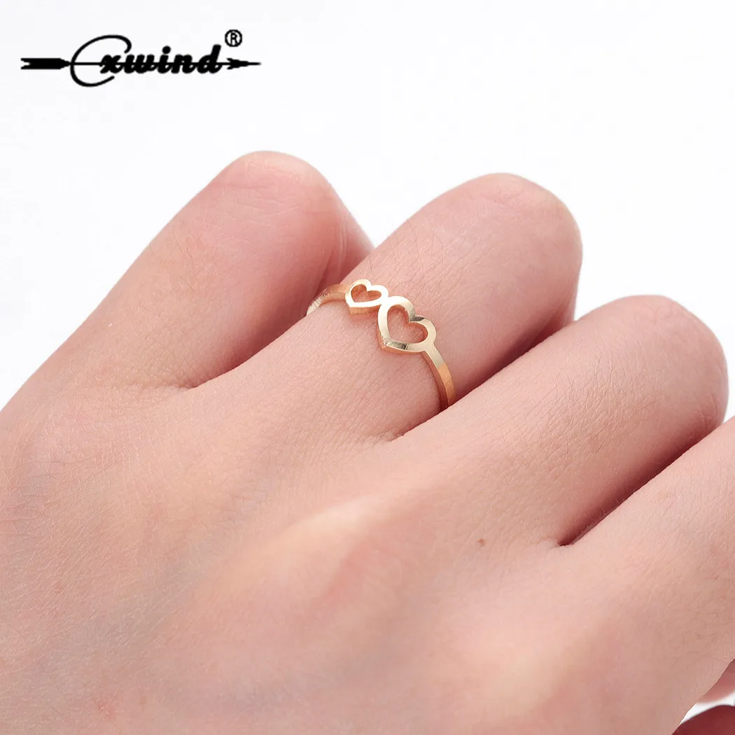 

Cxwind Romantic Love Rings for Women Hollow Heart Wedding Finger Ring Gift Fashion Hearts Rings Jewelry Bague anillos