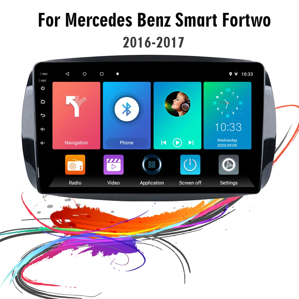 

Eastereggs 9" 2 Din Car Multimedia Player Android Wifi Navigation GPS Autoradio For Mercedes Benz W453 SMART 2015-2017