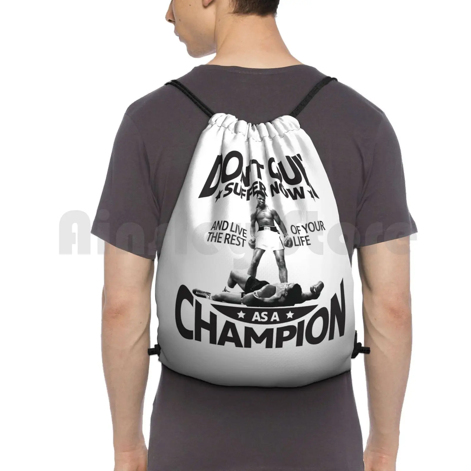 

The Greatest Backpack Drawstring Bags Gym Bag Waterproof Ali Muhammad Boxing Ggg Canelo The Greatest Cassius Clay Gennady