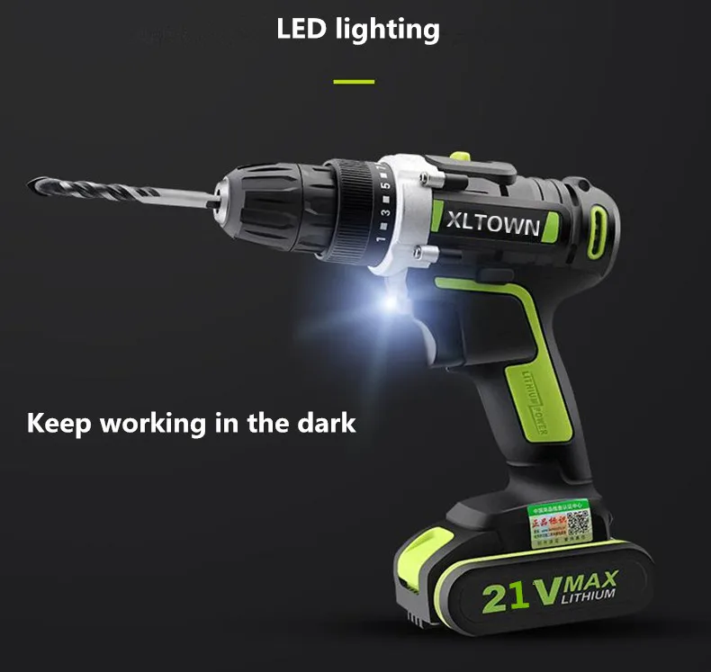 XLTOWN Новая электрическая отвертка с 2 батареями литиевая батарея перезаряжаемая