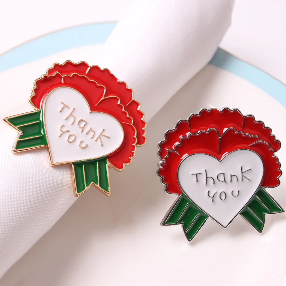 

12 шт./металлическое кольцо для салфеток с надписью «THANK YOU Love»