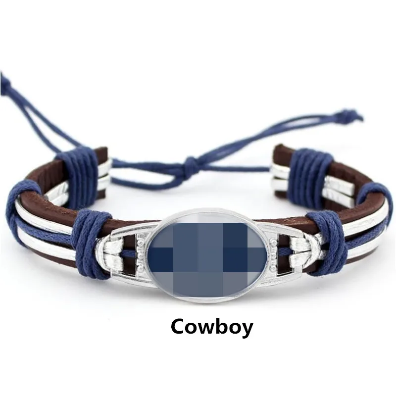 2019 Горячая Мода Dallas Cowboys подлинные кожаные браслеты с подвесками и Американский