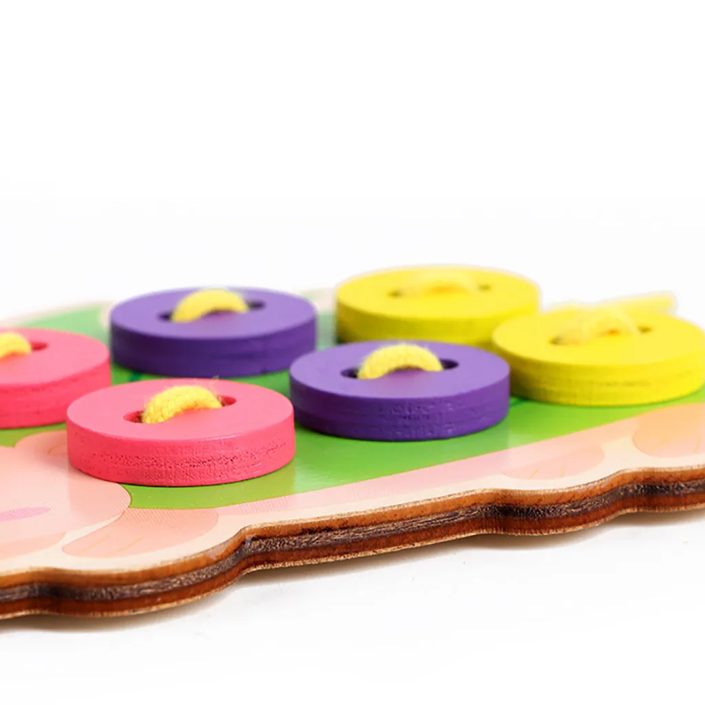Montessori Early Educational Toys Learn To Wear Clothes Lacing Board Kids Wooden Toddler Sew On Threading Buttons | Игрушки и хобби