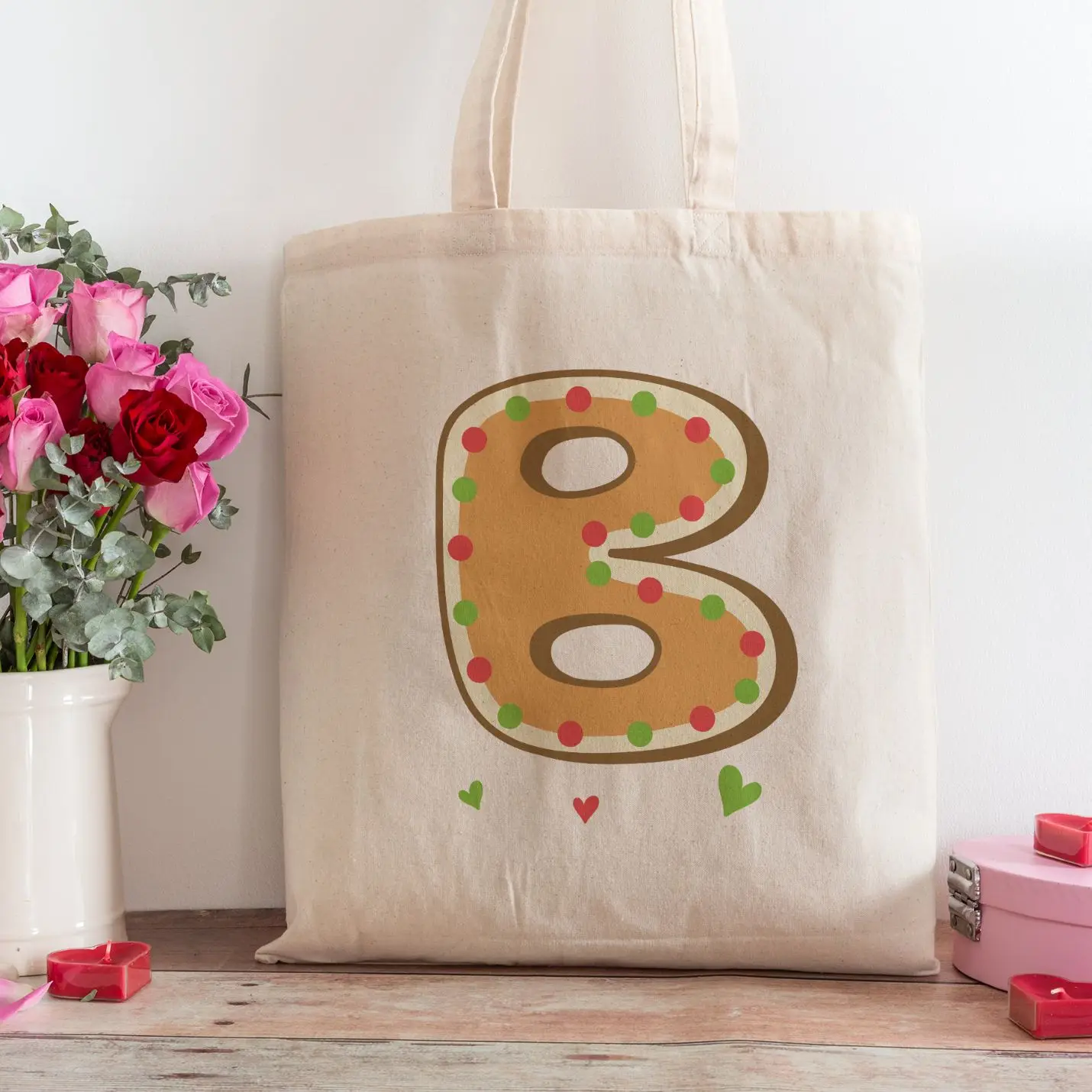 

B Letter Design Shopping Beach Tote Bag