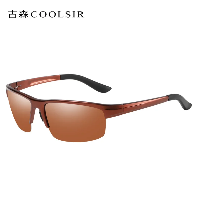 Мужские поляризованные солнцезащитные очки для вождения в полуоправе из