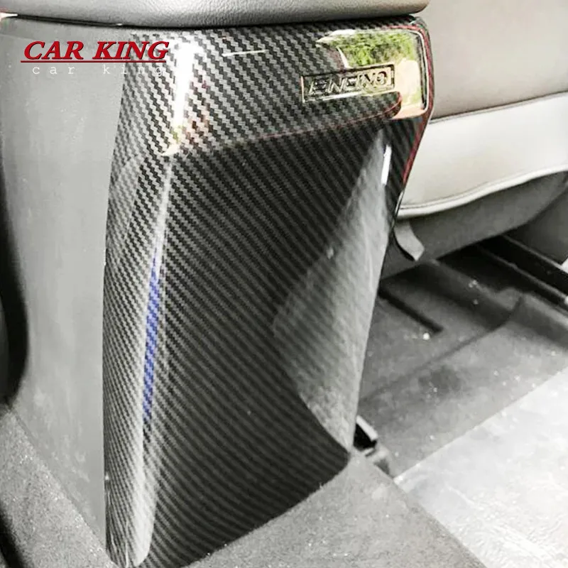 

For Hyundai Kona Encino 2017-2020 ABS Carbon fiber Car Rear back row guard kicking frame Cover Trim Sticker Car Styling 1pcs