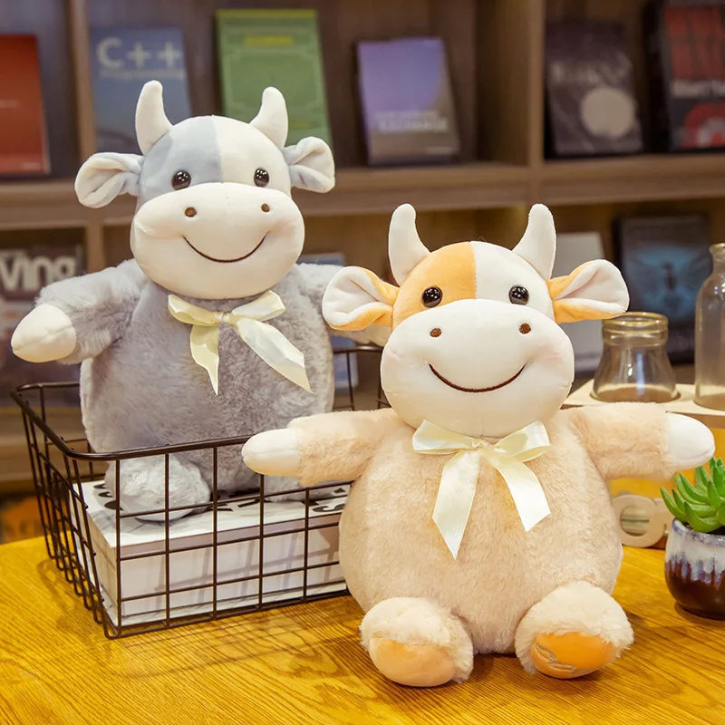 

23-45cm lovely Toy Plush Cow Doll Stuffed Toy Kids office pillow Animal Plush Pillows Cartoon Gift for Kids