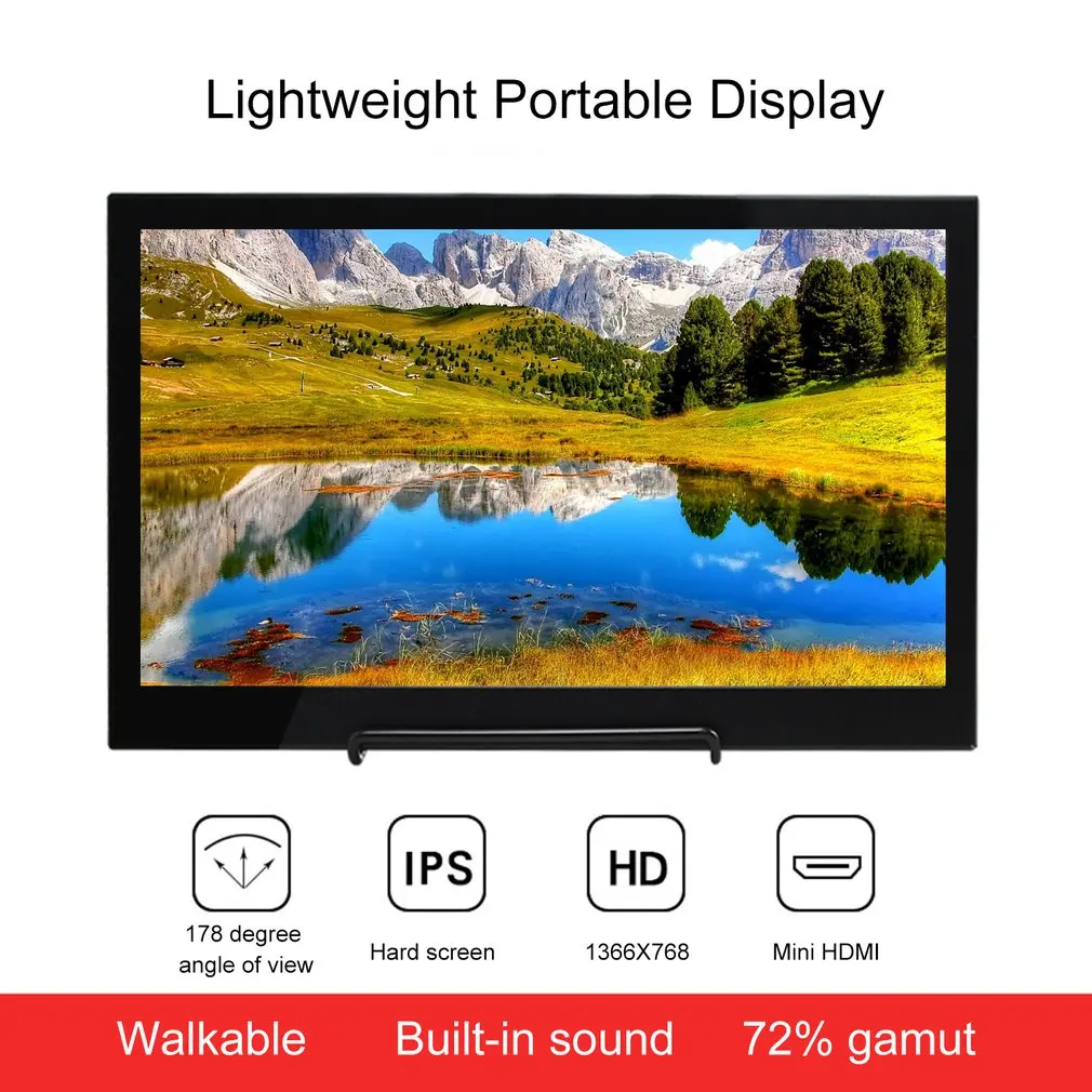 13 3 дюймовый портативный монитор HDMI 1366*768 HD ips дисплей компьютера светодиодный с