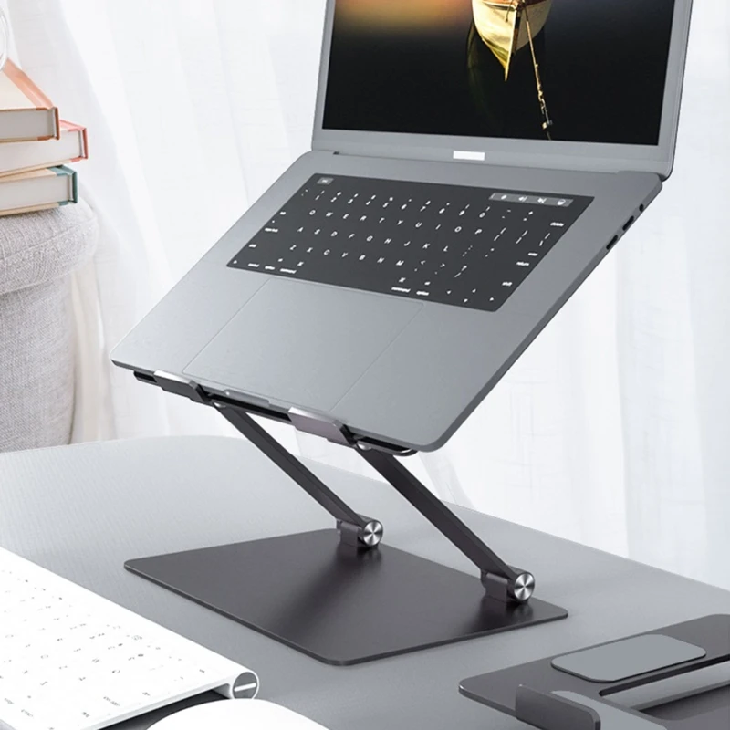 

Aluminum Desktop Tablets Stand Cooling Non-Slip Notebook Holder Adjustable Cooling Riser for 10-18 inch Notebook Laptops