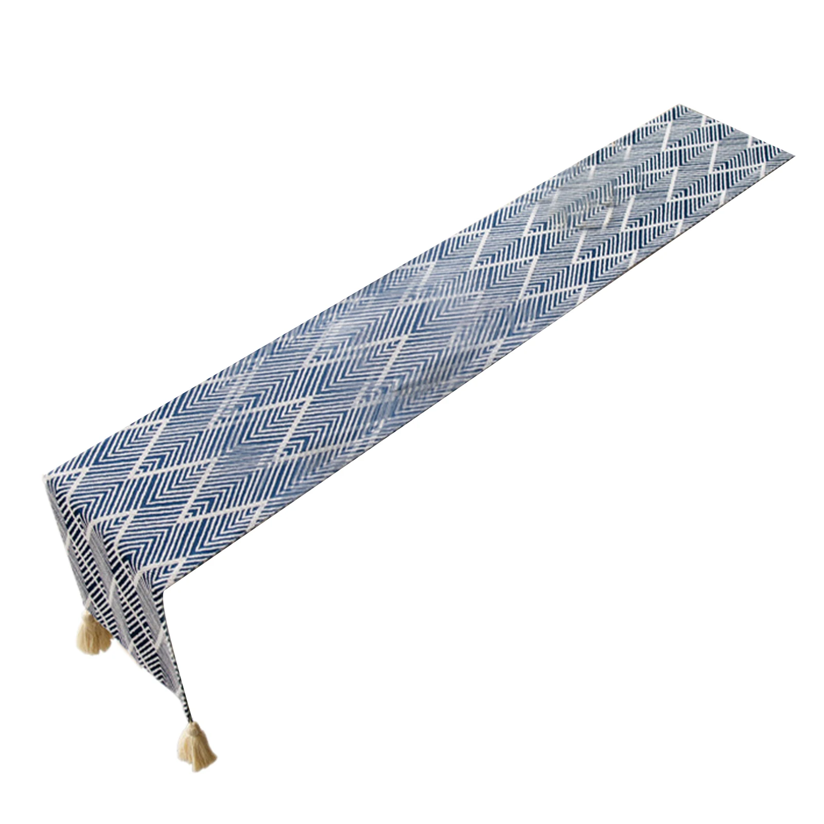 

Restaurant Banquet Washable Farmhouse Rectangle Home Decor Dining Room Party With Tassel Wedding Long Wavy Striped Table Runner