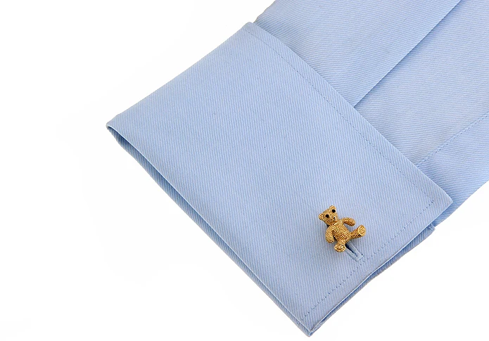 Мужские Мишка Запонки качество медный Материал серебро Цвет Гольфы с