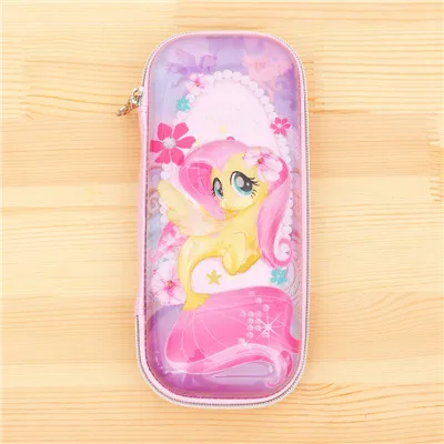Yellow Kawaii Маленький Пони пенал; Забавный 3D единорог Пинки Пирог коробка для карандашей сумка для девочек большие канцелярские школьные принадлежности подарок - Цвет: Yellow
