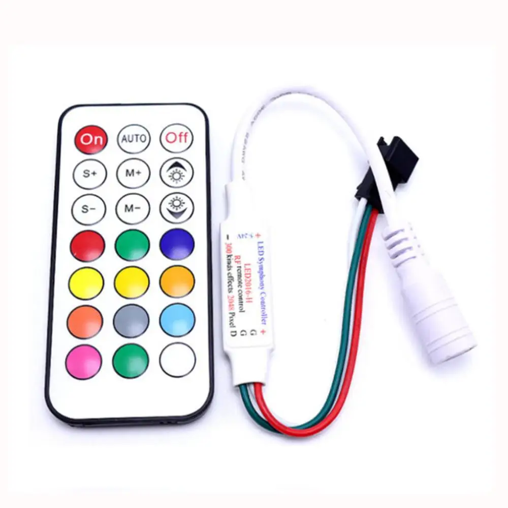 Mini RF 2811 led Controller with 21keys wireless Remote For DC5V 12V 24V WS2811 2812 Dream Color LED Strip Light | Освещение