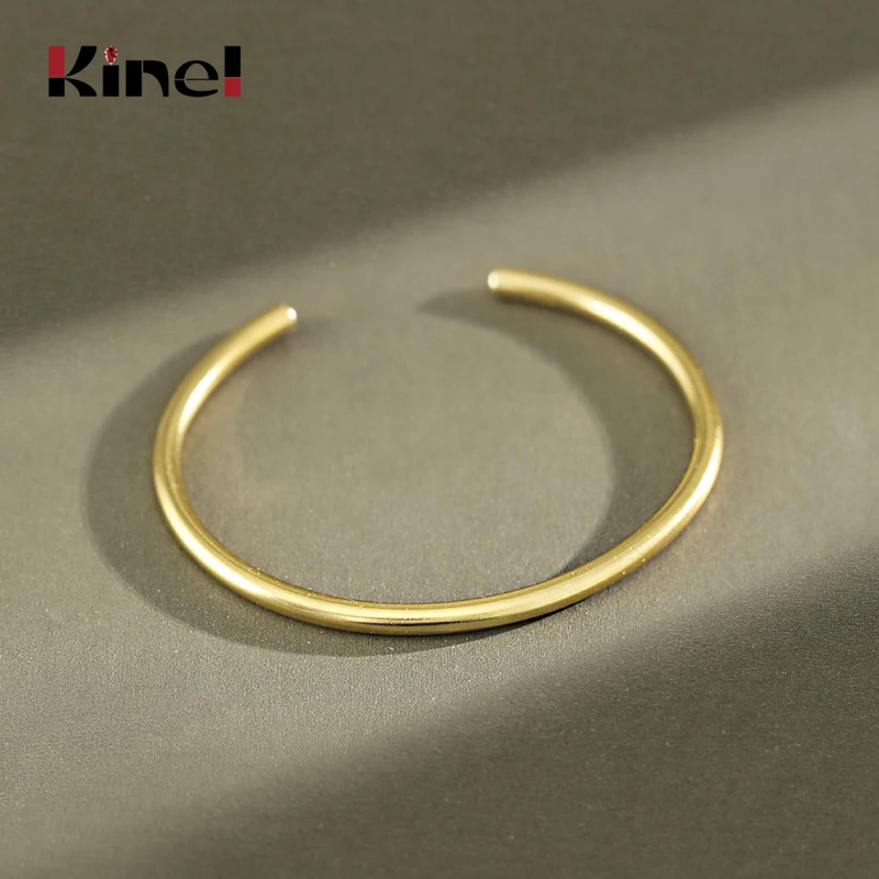 

Женский браслет с глянцевой апертурой Kinel S990 из стерлингового серебра 24k, регулируемый браслет высокого качества, праздничные украшения, по...