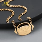 Персонализированное ожерелье для регби, футбола с именем, индивидуальная цепочка из нержавеющей стали с глубокой гравировкой знака для него, ювелирные изделия, подарок