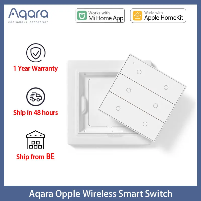 

2022 2020 Original Aqara Opple Wireless Smart Switch International Version ZigBee 3.0 Work With Mijia App Apple HomeKit Wall
