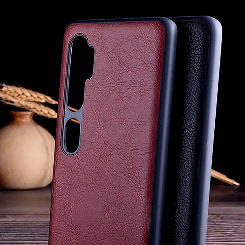 Чехол для xiaomi mi note 10 pro роскошный винтажный кожаный чехол жесткий телефона