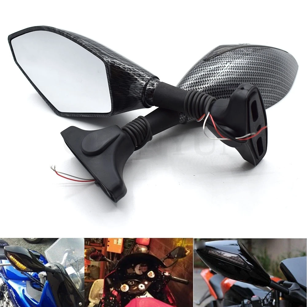 Универсальный мотоцикл заднего вида боковое Крыло зеркала w/Светодиодный
