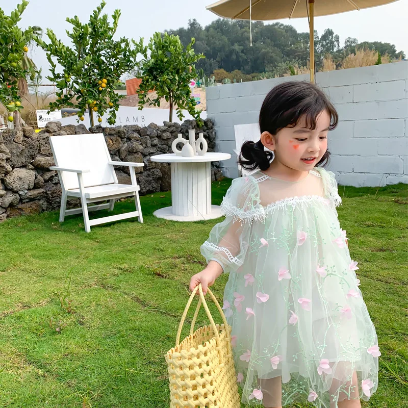 Детские платья для девочек летнее светло-зеленое вечерние жевное платье на
