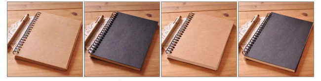 Sketchbook Diary for Drawing Painting Office Kraft Cover Memo Notebook Soft Paper Retro Binding Pad blank Spiral Sketch page