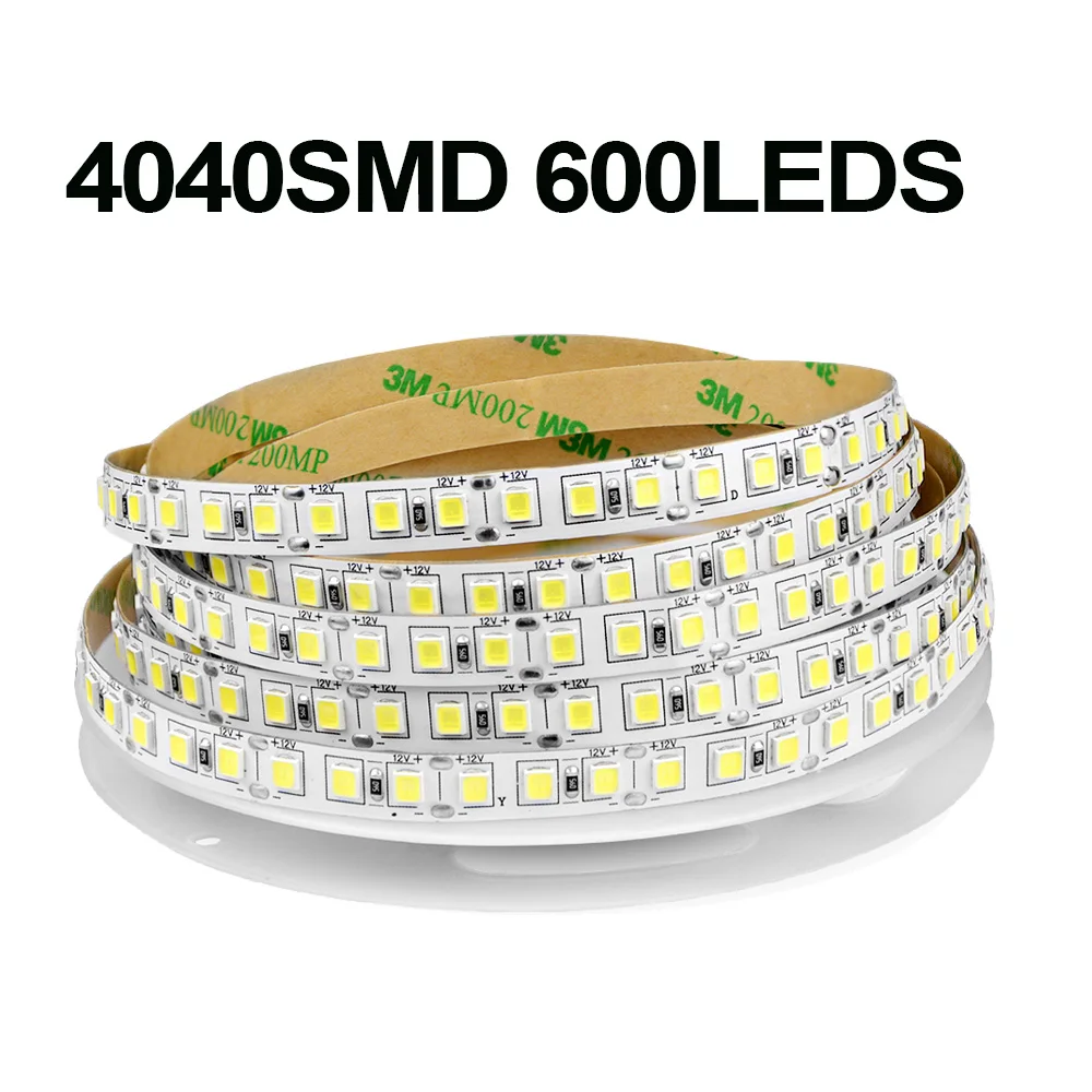 4040SMD 600LEDS SMD 4040 2835 5050 Светодиодная лента DC 12V 120 светодиодный s/m 60 светодиодный s/m 5M гибкая лента Лампа Домашнее украшение не водонепроницаемый - Испускаемый цвет: 4040SMD 600LEDS