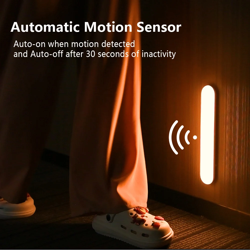 pir led motion sensor light cabinet light rechargeable night light led lamp wardrobe kitchen bedroom closet cabinet backlight free global shipping
