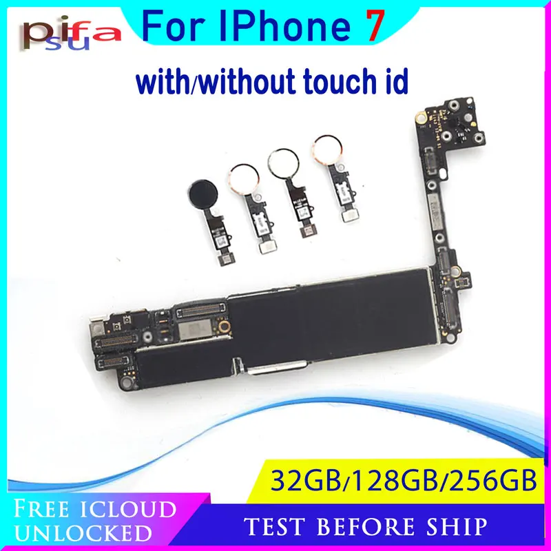 Материнская плата для Apple iPhone 7 разблокированная 32/128/256 ГБ с распознаванием