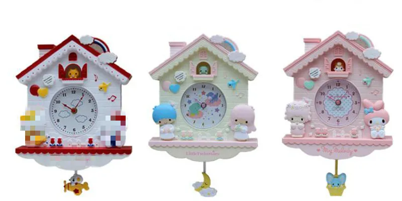 12 дюймов мультфильм My Melody Swing Дети Девочки Часы настенные кварцевые домашний декор для спальни Liveroom лучшие продажи продуктов