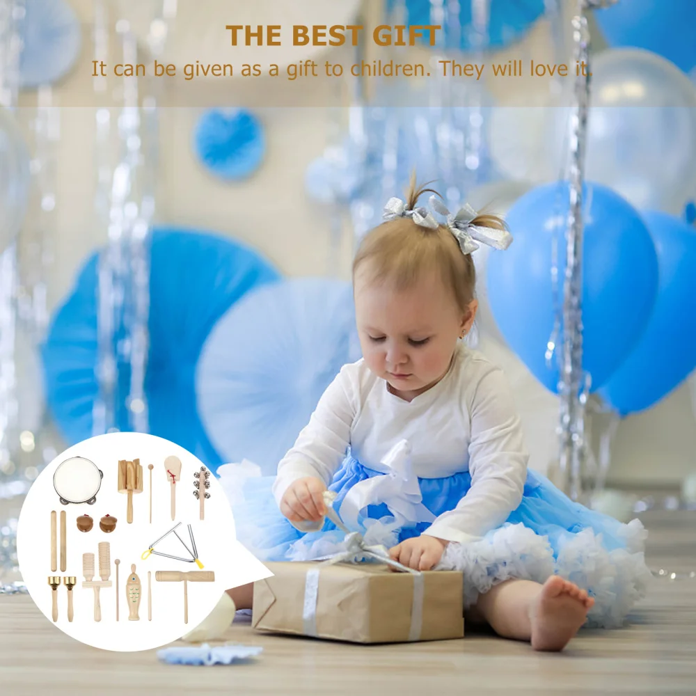

11Pcs Toddler Wood Musical Instrument Kids Preschool Educational Learning