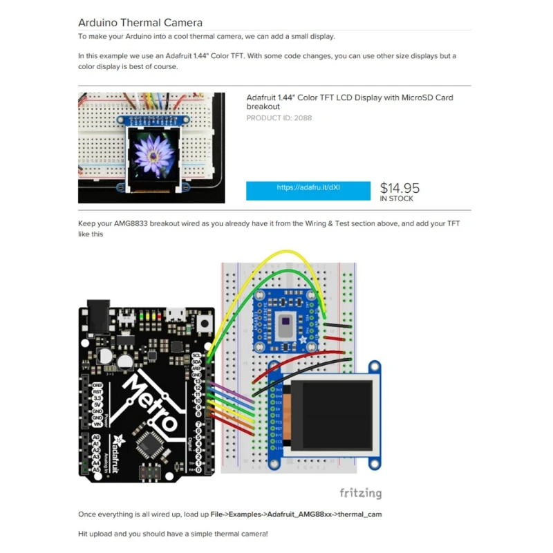 AMG8833 ИК 8x8 Инфракрасный Тепловизор матричный датчик измерения температуры модуль