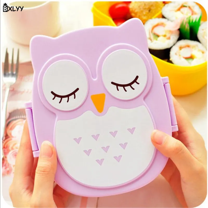 BXLYY мультяшный пластиковый детский Ланч бокс Сова для улицы портативный
