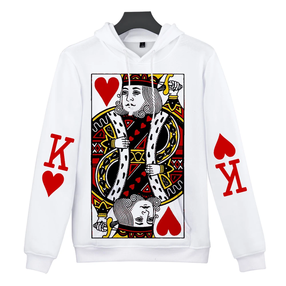 

poker K 3D Hoodies Men/Women Top New Arrival couple tide card Hip Hop Hoodie sweatshirt coat 3D Print poker Men's hoodies