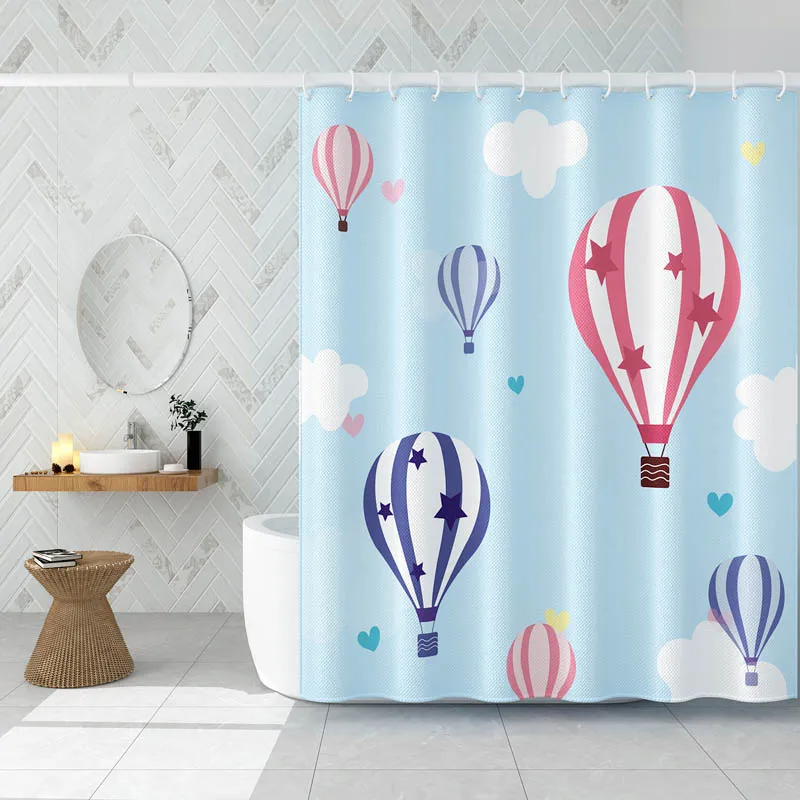 

Nordic Style Shower Curtain Thicken Cute Blue Washable Bathroom Curtain Art Waterproof Rideau Douche Shower Accessories DI50YL