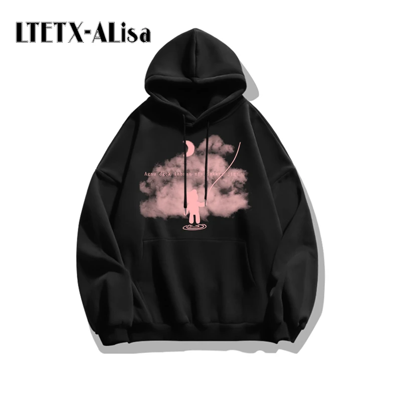 LTETX-ALisa men's and women's winter new anime hoodie print bear Clothes for teenagers thickened simple casual sweater