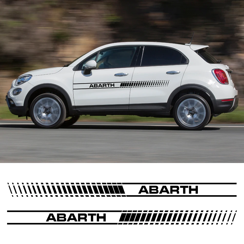 2 шт. двери автомобиля боковые полосы Графика наклейки для Fiat 500 Punto Panda Abarth типо