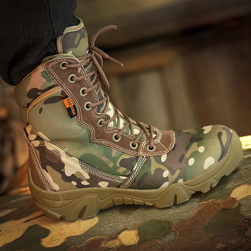 Camouflage Осенне-зимняя уличная Мужская походная обувь; тактическая камуфляжная обувь в военном стиле; супер-светильник; дышащая водонепроницаемая обувь - Цвет: Camouflage
