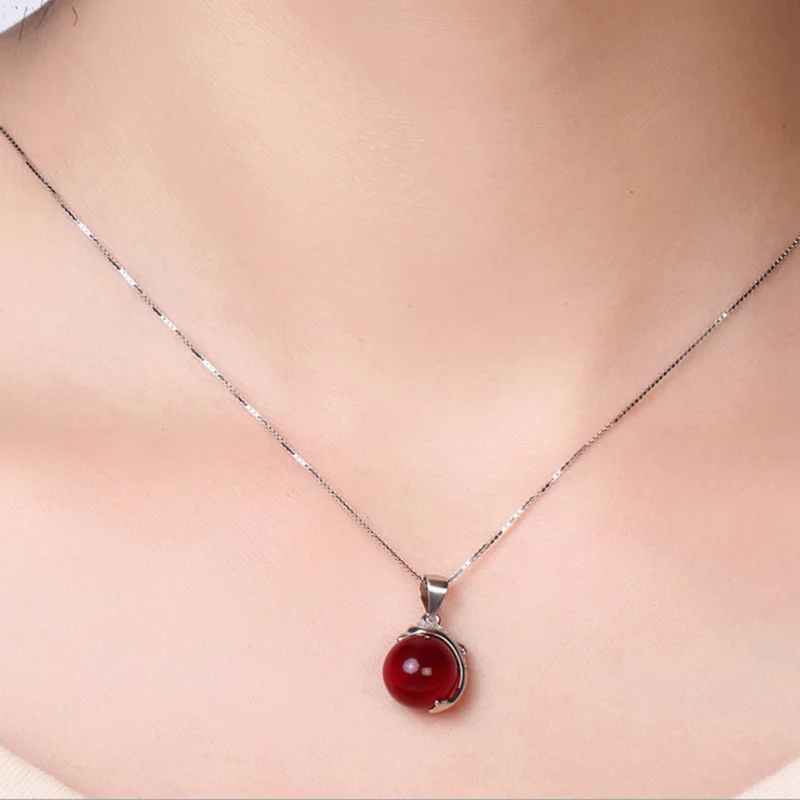 

Luomansi Natural Rubellite Necklace 100% 925 Sterling Silver Rubellite Pendant Necklace for Women's Parties Jewelry Wholesale