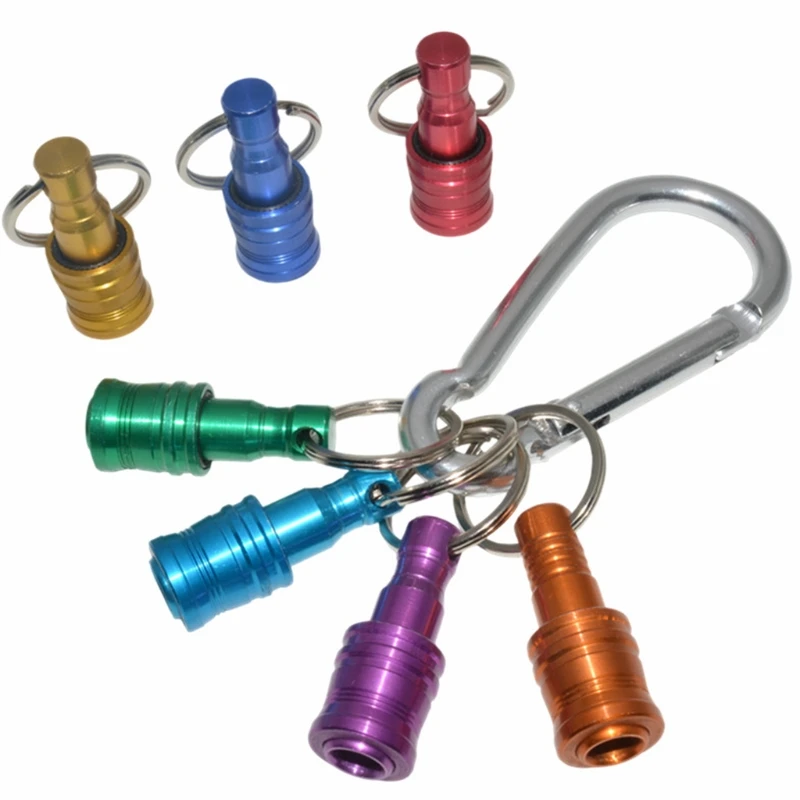 

1/4inch Hex Shank Screwdriver Bits Holder Extension Bar Keychain Screw Adapter Drill Change Hand-held Screwdrivers 7XEA