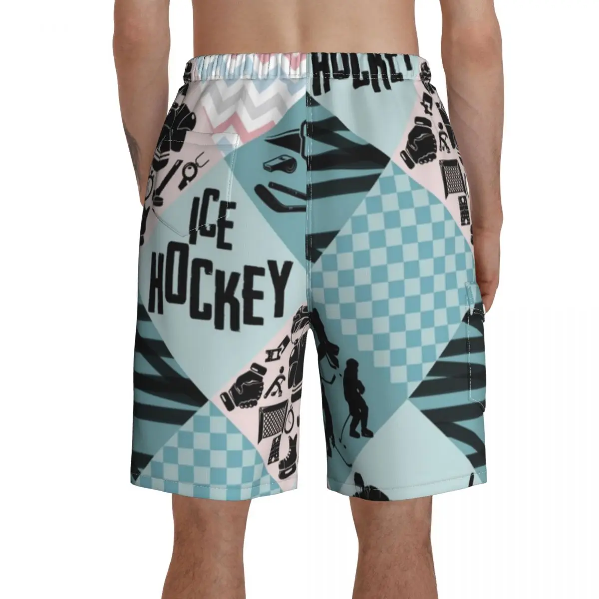 

Hockey Board Shorts Men Beach Swimming Trunks Polyester Pattern Swim Trunks
