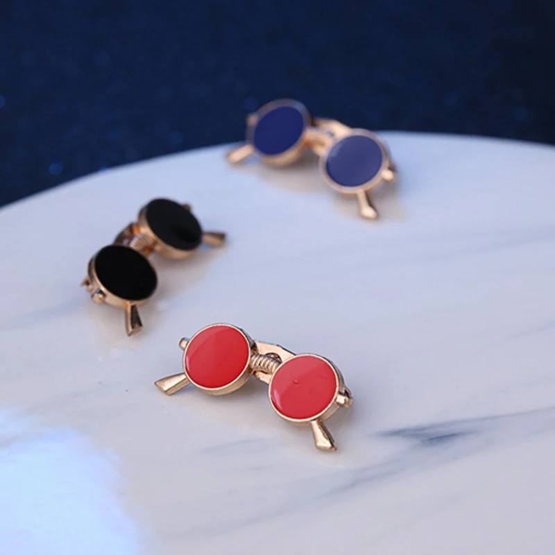 Модная эмалированная Женская Брошь на воротник для костюма рубашки очков