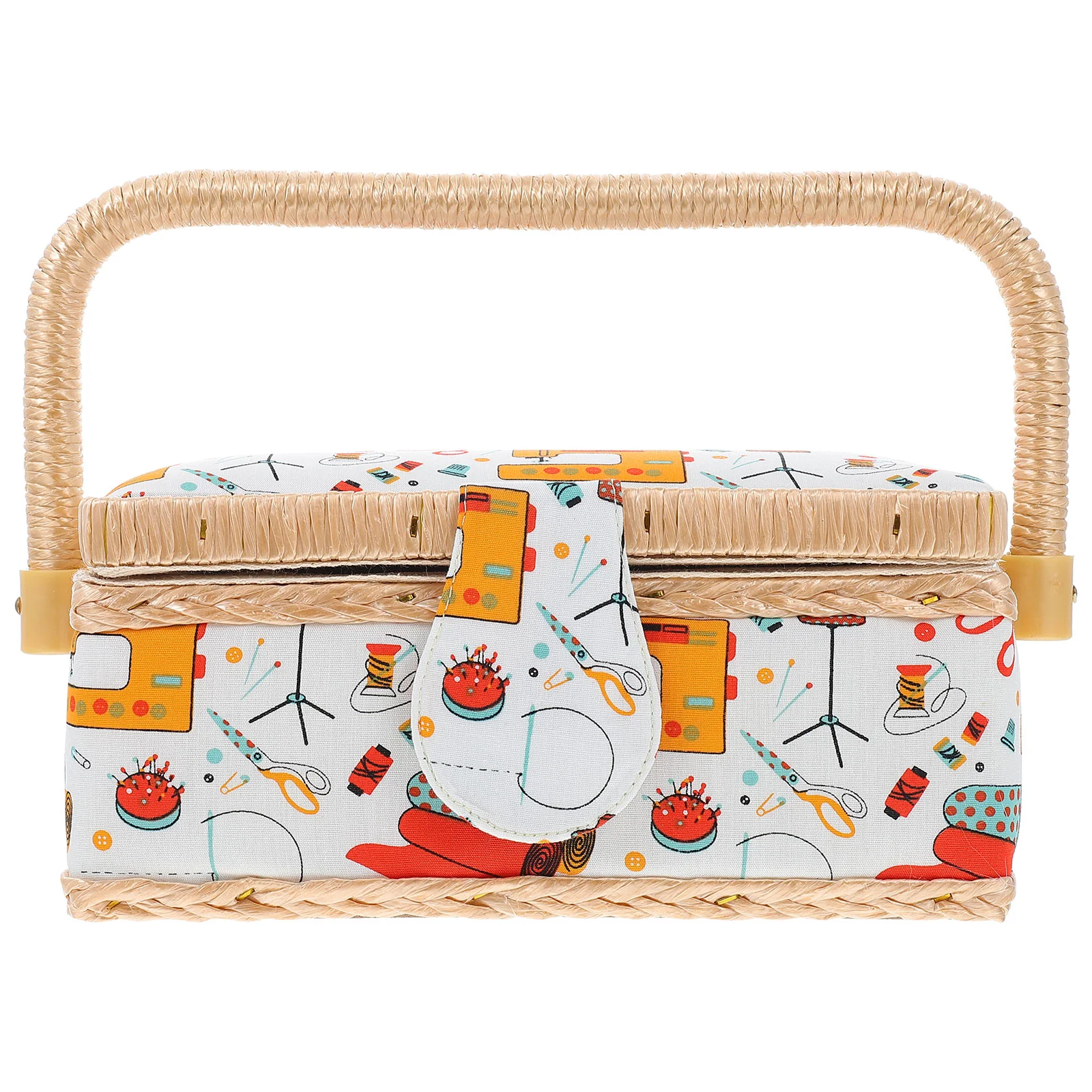 

Плетеная вручную корзина для хранения с крышкой для декора рабочего стола