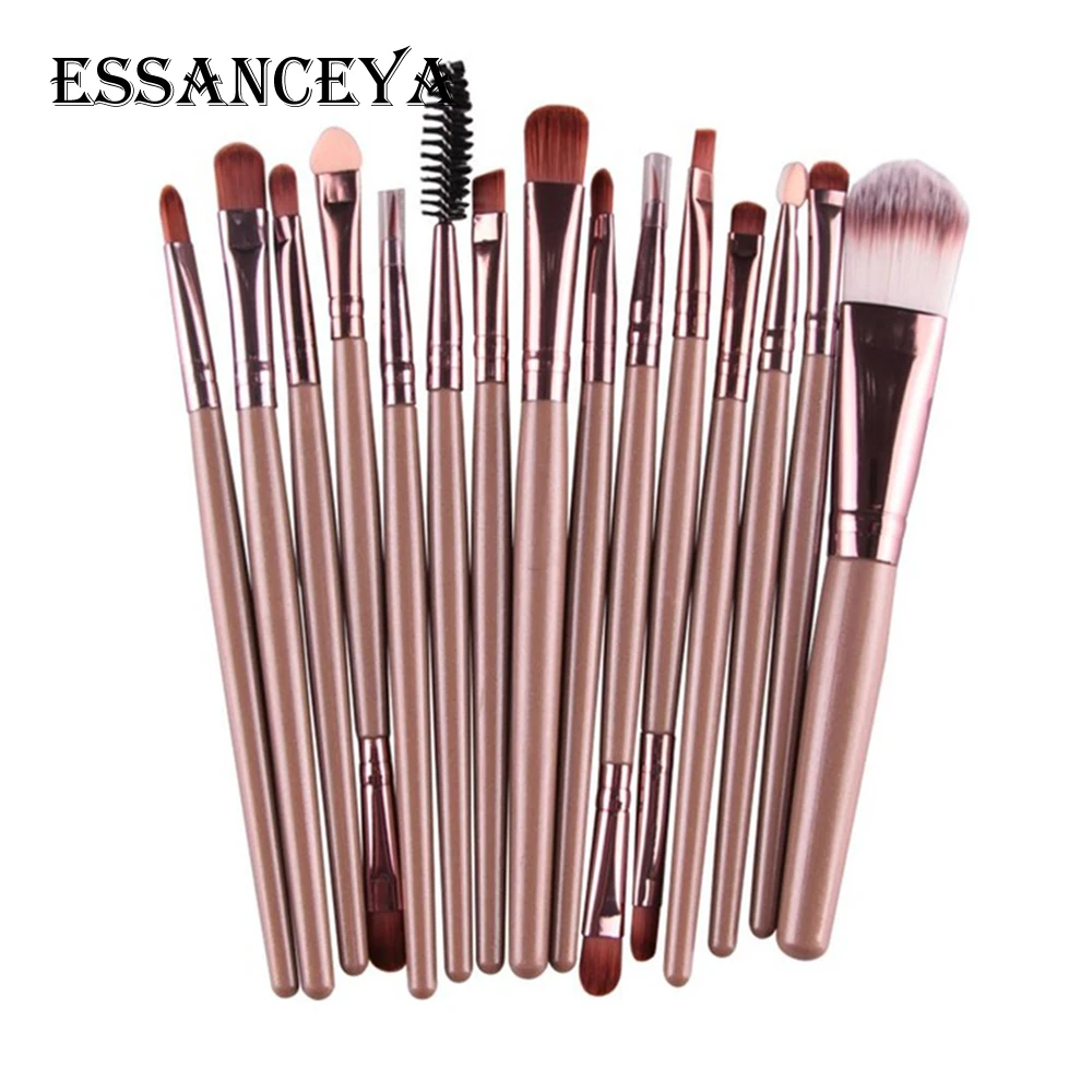 15pcs JK ESSANCEYA Pro 6-18Pcs Cosmetic Makeup Brushes Foundation Eye shadow Eyeliner Fan Make-Up Multipurpose Eye Brushes Cosmetic Tool - Handle Color: 15pcs JK