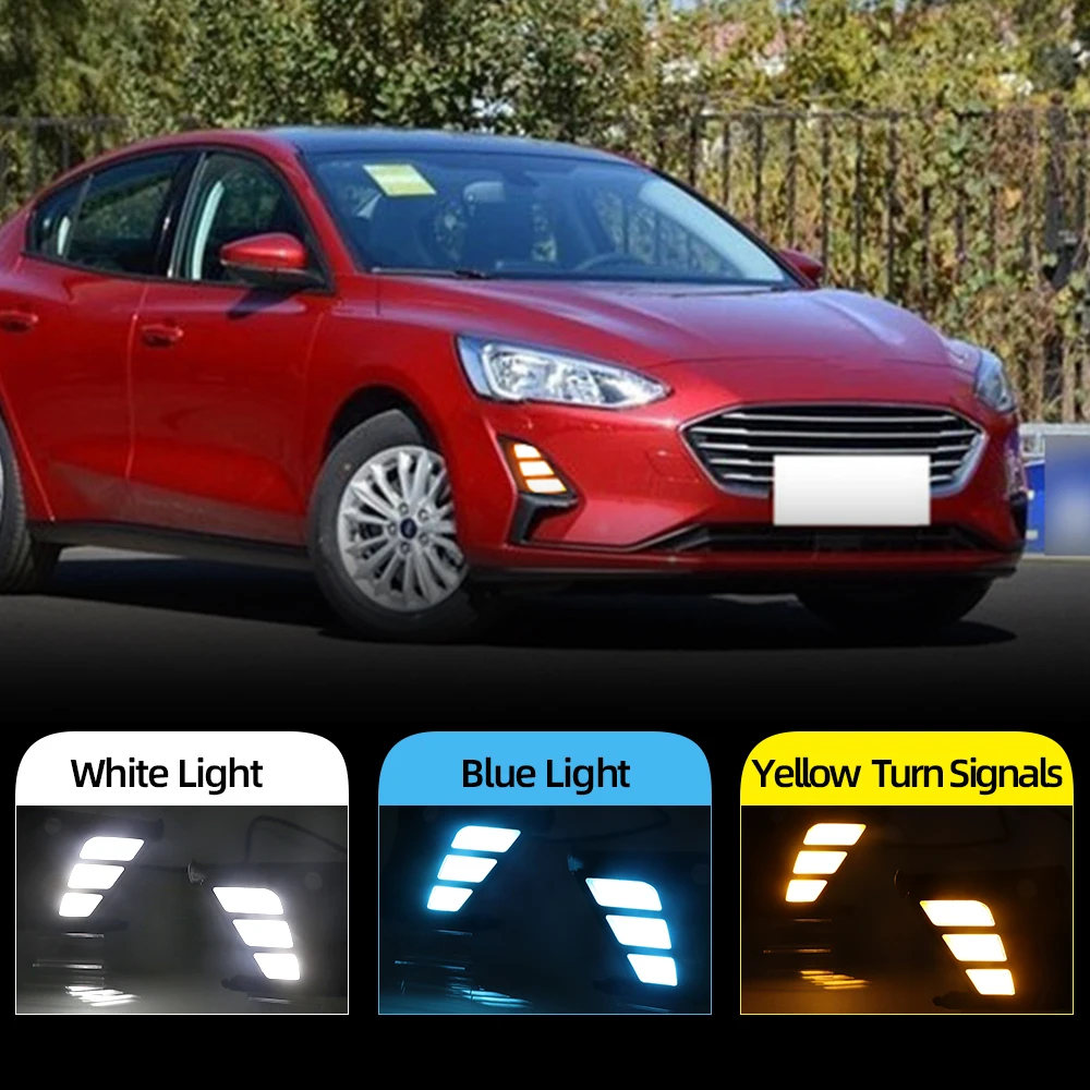 CSCSNL 1 пара дневные ходовые огни для Ford Focus 2019 2020 Автомобильный светодиодный