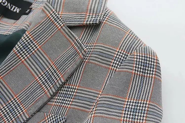 Повседневный пиджак размера плюс 2019 осенняя одежда модные свободные клетчатые