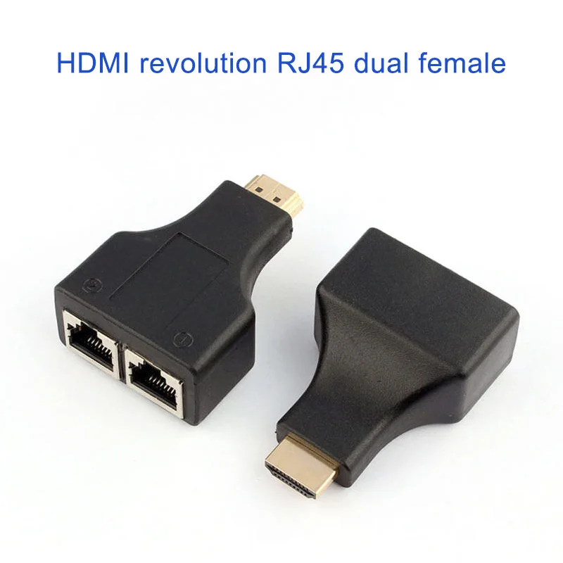 1 пара HDMI к двухпортовому RJ45 сетевому адаптеру мужчин и женщин кабель удлинитель